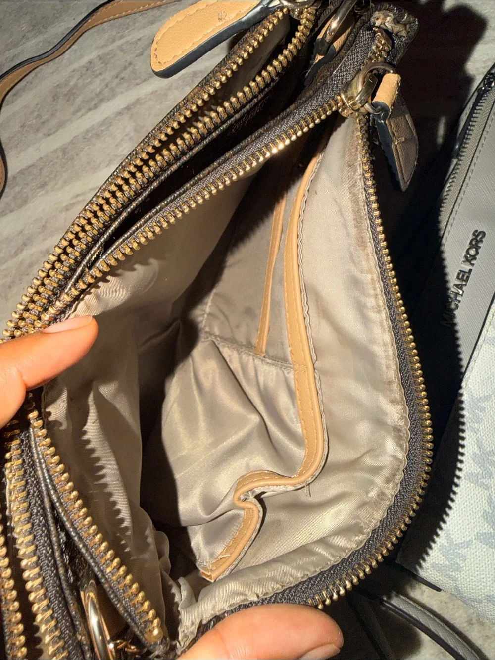 Michael Kors Gray MK Signature Crossbody Bag